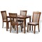 Baxton Studio Seda Modern and Contemporary Grey Fabric and Walnut Brown Finished Wood 5-Piece Dining Set 174-9879-8959-Zoro - alternate 9